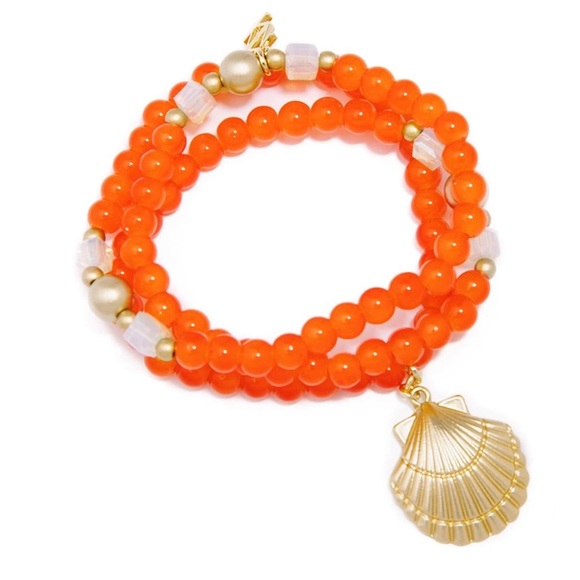 MALIBU LUCITE WRAP BRACELET - CORAL - Picture 2 of 2